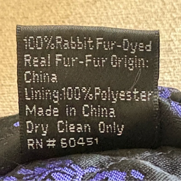 Surell Black and Purple Quilted Fur Hat - Picture 6 of 6